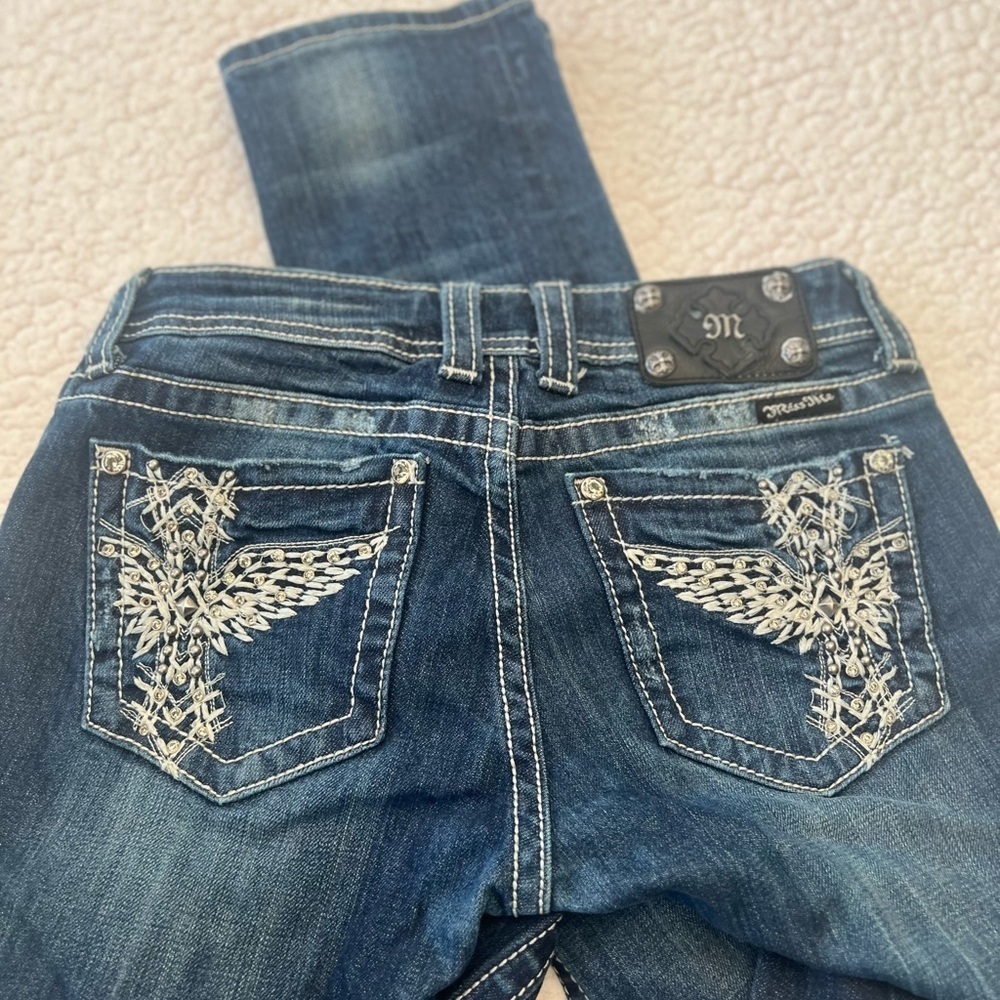 Miss Me Blue Skinny Jeans with Contrast Stitching NWOT Size 28 Women's Skinny - Picture 5 of 13